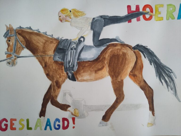 Making a personal gift card part 2 – How to draw a vaulting horse?